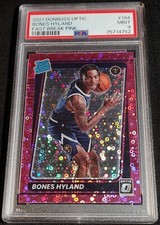 PSA 9 RC /20 BONES HYLAND FAST BREAK PINK PRIZM SSP ROOKIE 2021-22 Donruss Optic