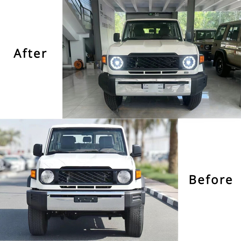 HIーLRオーガス 1*Pair For Toyota Land Cruiser LC76 LC79 Full LED DRL Headlights