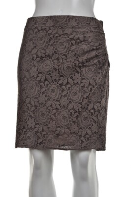 Reiss Whitney Womens Skirt Size Brown Floral Lace Pencil Above