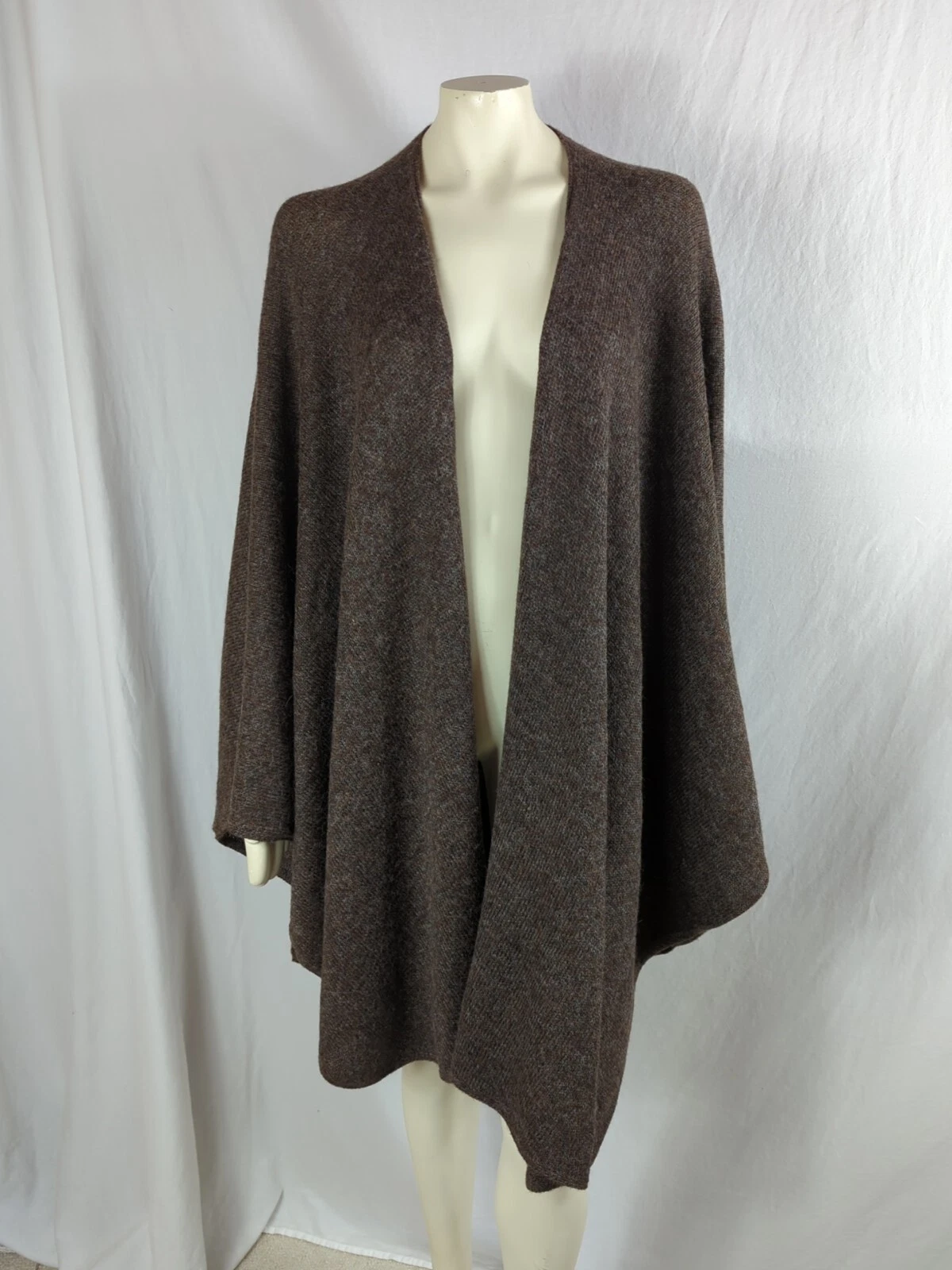 NOVICA womens OSFM Brown Cloak ALPACA BLEND Peruvian Cape/Poncho Lagenlook