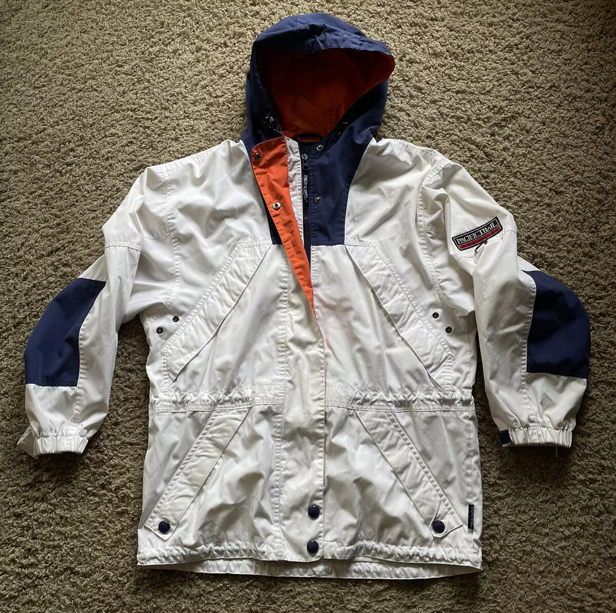 Vintage Pacific Trail 80s Rain Jacket Canvas Windbreaker White