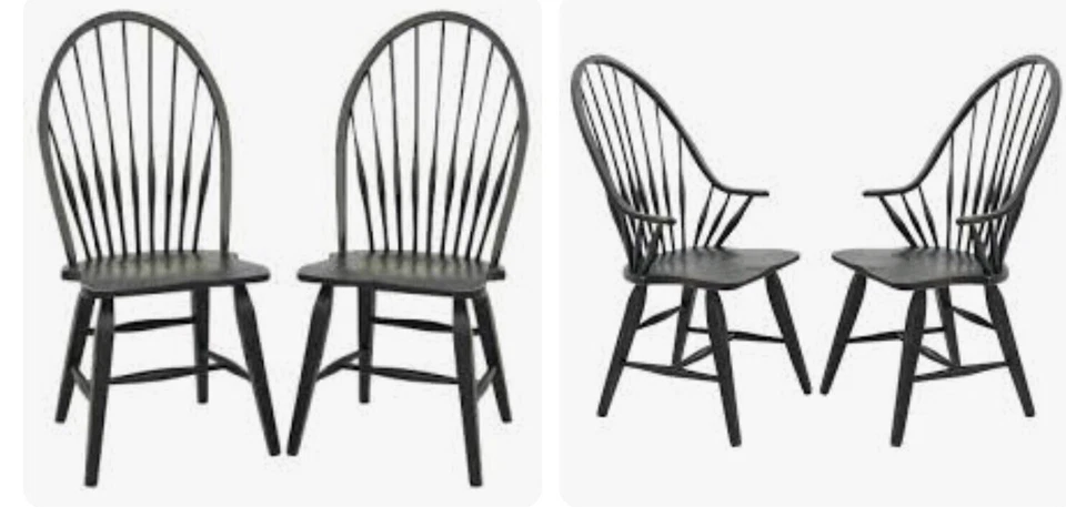 BROYHILL ATTIC HEIRLOOMS Windsor Dining END ARM CHAIR ▪ VTG OG Antique Black Oak - Image 2 of 4