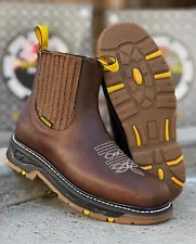 MEN'S WORK BOTINES PATRON GENUINE LEATHER OCRE POLYURETHANE ANKLE BOOTS 3078