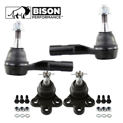 Bison Performance 4pc Front Outer Tie Rod Lower Ball Joint Kit For Chevy Equinox