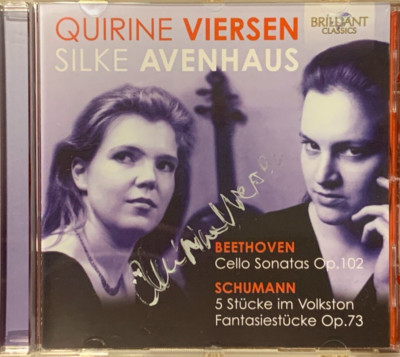 Signed by QUIRINE VIERSEN Beethoven Cello Sonatas op.102 Brilliant Classics CD