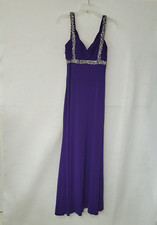 Betsy  Adam Dress Womens 8 Formal Purple Rhinestone Gown Lined Prom Wedding New