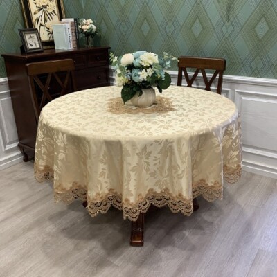 Round Art Household Lace Table European Table Cloth Simple TableCloth Dust Cover