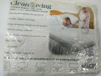 #ad #ad NOS Sears Clean Living mattress cover fitted vinyl twin 39#x27;#x27;x75#x27;#x27;x9#x27;#x27; USA Made $11.38