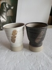 2 Handmade 5" Tall Vases Signed