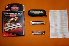 new HOHNER CROSSOVER HARMONICA Key F w/ case professional country blues harp