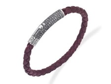 Bracciale Uomo AMEN BRNO04B-L Preghiera Padre Nostro Pelle Marrone Misura L