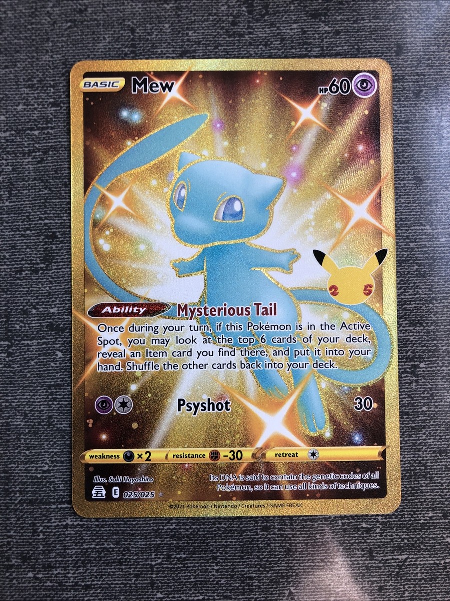 Mew 025/025 Gold Pokemon Celebrations 25th Anniversary