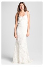 NICOLE MILLER BROOKE LACE BRIDAL WEDDING DRESS SIZE 10