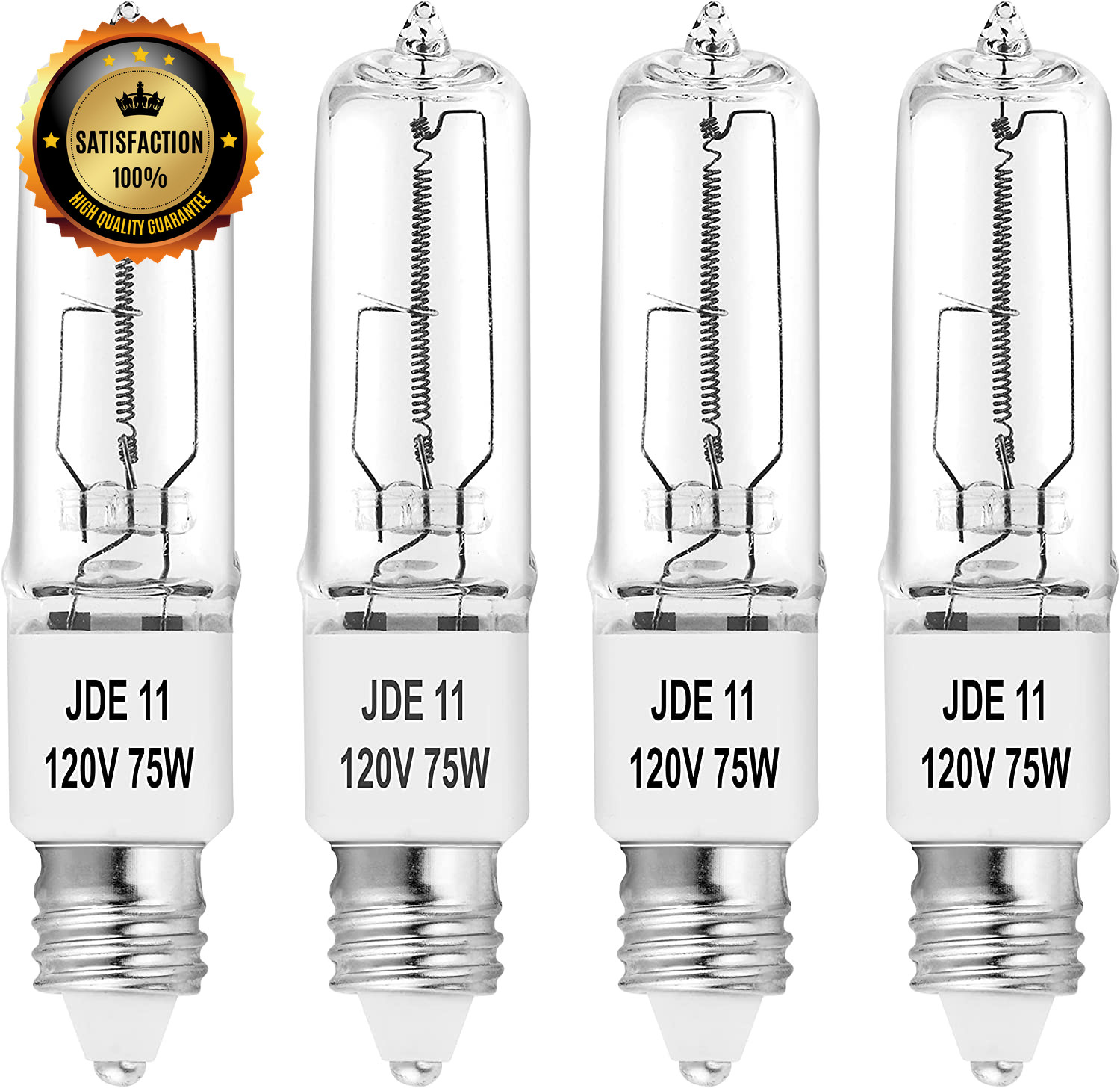 4-Pack JDE11 120V 75W Halogen JDE11 75W Bulb Warm White 75 Watt T4 E11 Bulb JD E