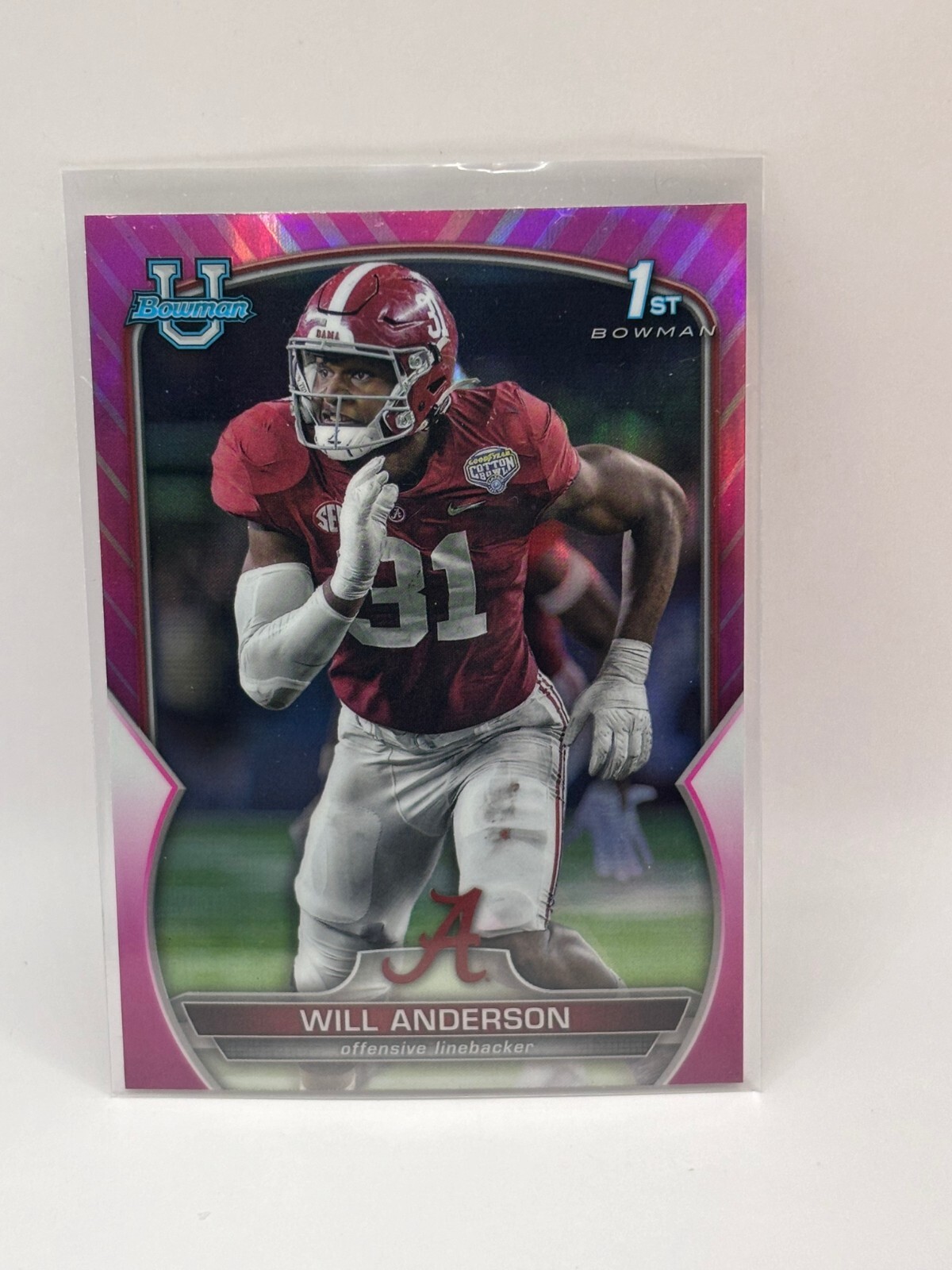 2022 Bowman Chrome University 52 Will Anderson Pink Refractor