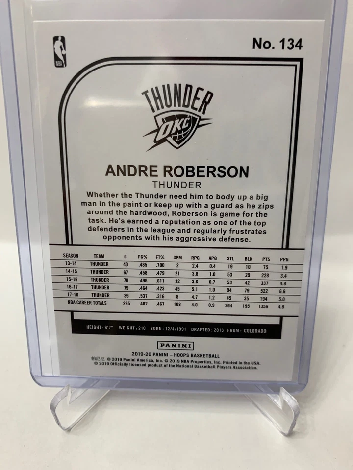 2019-20 NBA HOOPS PURPLE ANDRE ROBERSON - Image 2 of 2