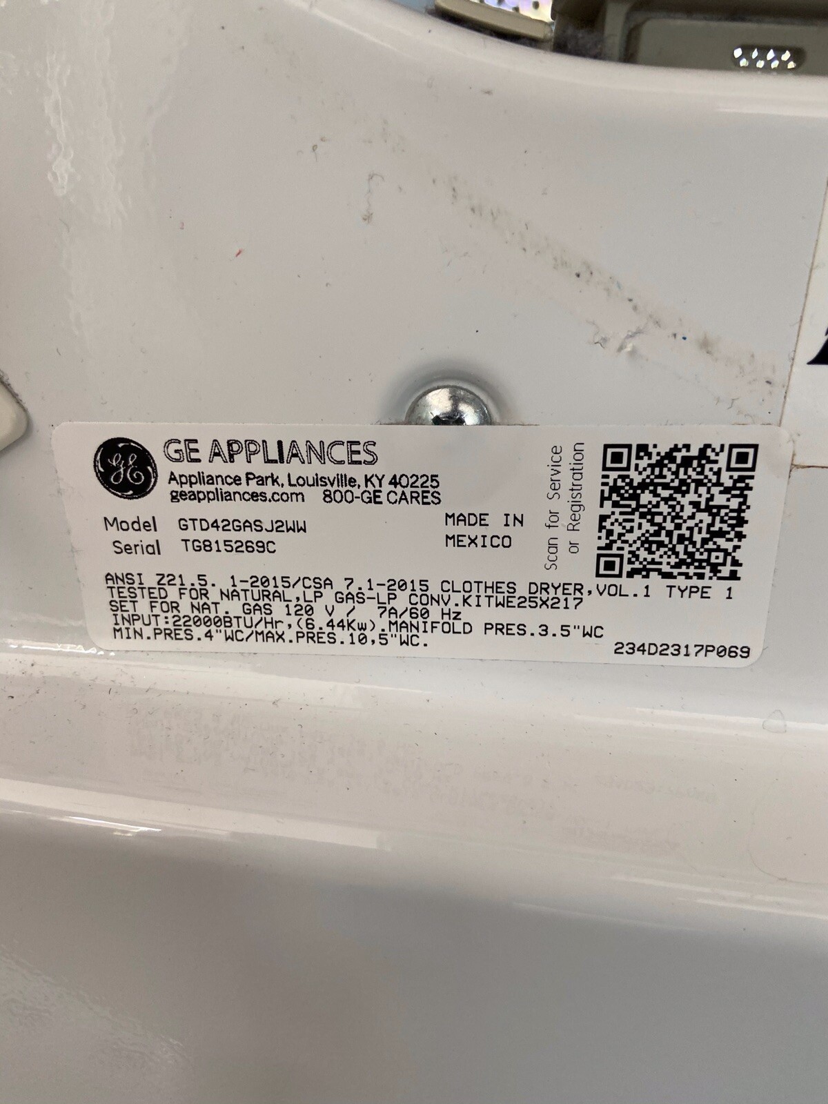 GE Gas Dryer Model GTD42GASJ2WW Heat Detector Switch eBay