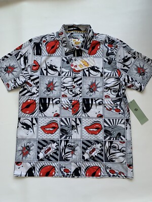 Oh Snap Stretch Shirt Mens Size Large  Drill Clothing New Tag Price $52 Now $35