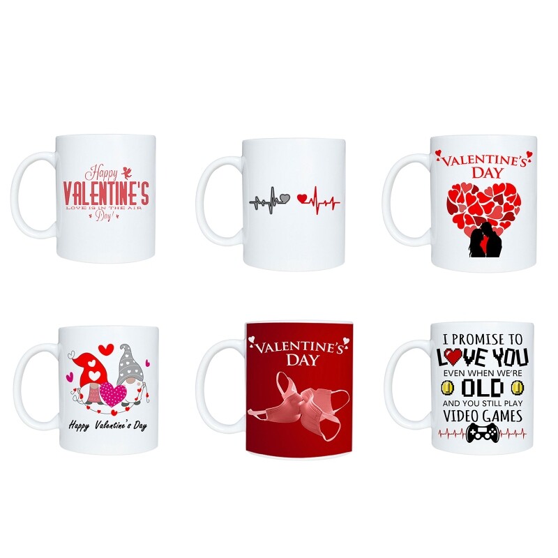 Valentine s Day Mug Funny Coffee Mug for Lovers 11 oz Tea Cup Both Sides Printed