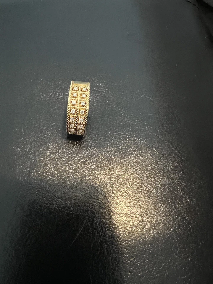 Anillo ROBERTO COIN Bizantino Barroco Oro Amarillo 18K y Diamantes Banda 7 Foto 3 de 4