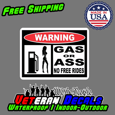 Gas Grass Or Ass Car SUV Truck Funny JDM Window Bumper Vinyl Decal Sticker