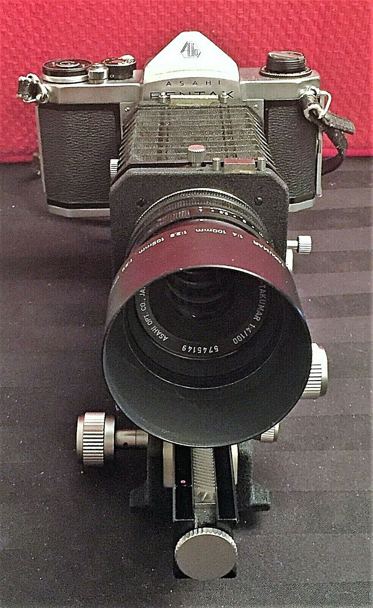 HONEYWELL PENTAX AUTO BELLOWS w/F/4 100MM SMC BELLOWS TAKUMAR LENS