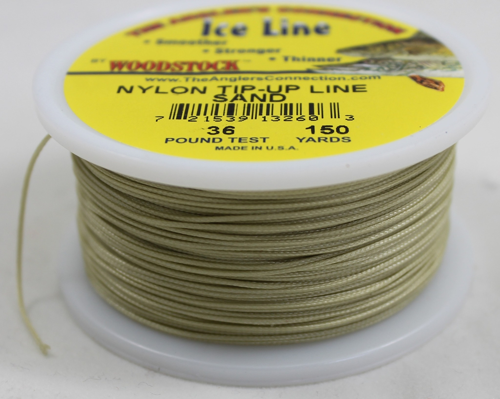WOODSTOCK ICE FISHING TIPUP LINE 36 TEST 150YD SPOOL SAND COLOR