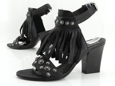 MIMMU Schuhe Sandalen Damen Sandaletten Sommer Gr. 39 Leder Schwarz NEUWERTIG