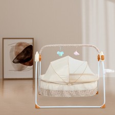 Portable Electric Bluetooth Baby Swing Cradle Bassinet Rocking Crib Infant Bed