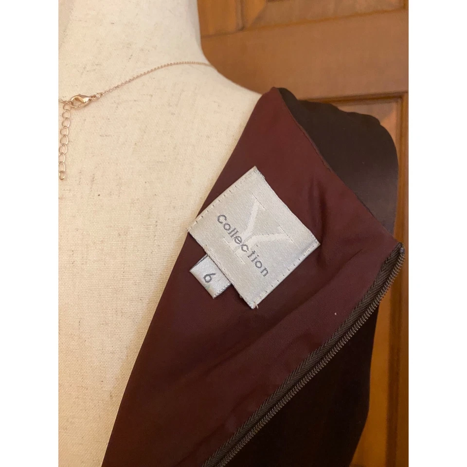 Vestido Largo Completo Vintage Años 50/60 Clásico Satén Lazo Mujer Talla 6 Boda Madre Foto 4 de 4