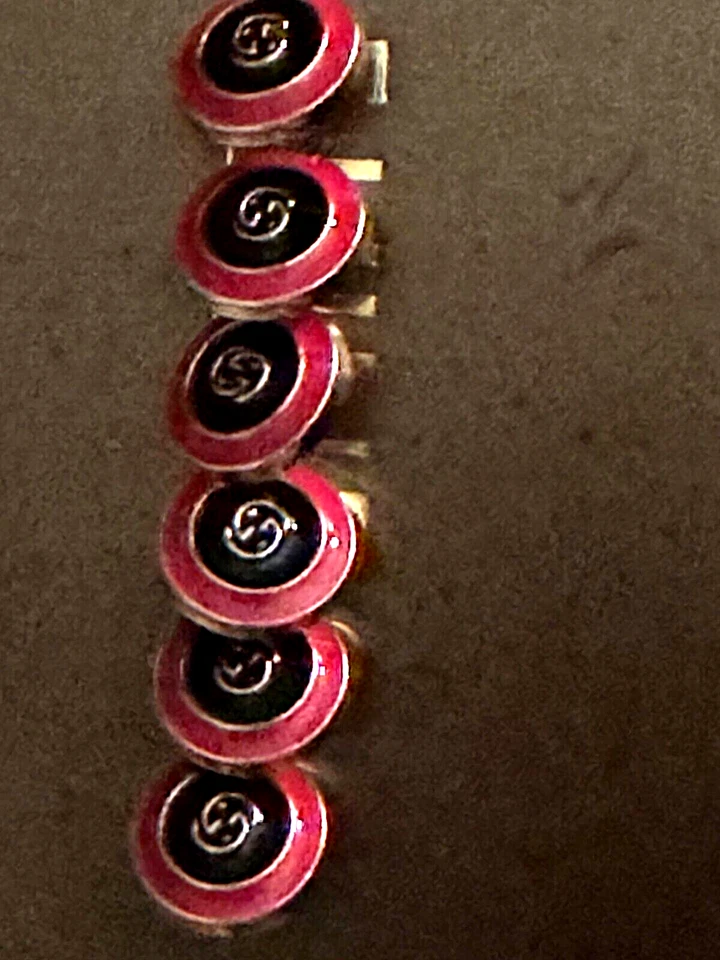 5 GG GUCCI BUTTONS BLACK/GOLD/RED 15mm Iconic GG Logo buttons 5pcs CHIC GUCCI - Image 3 of 4