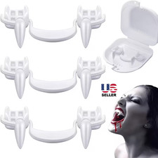 3  Halloween Scary Party Cosplay Vampire Fangs Retractable Teeth Dress Costume