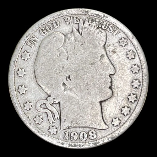 1908-D Barber Silver Half Dollar