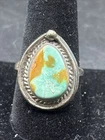 VTG HandmadeNative American Navajo Sterling Silver Turquoise Ring Sz 10  (J)
