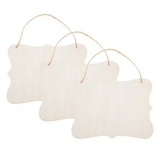 JANOU 3pcs Unfinished Wood Sign Blank Hanging Wooden Plaque DIY Craft Project...