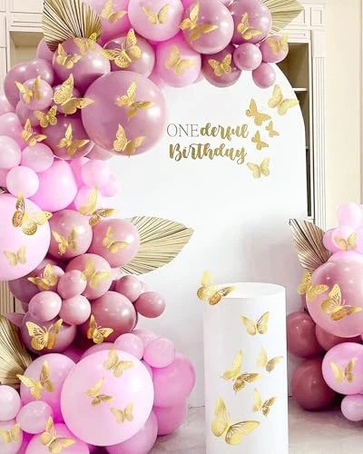 72 Piezas Decoración de Pared Mariposa 3D Mariposa Día del Padre Decoraciones, 4 Estilos Dorado Foto 2 de 4