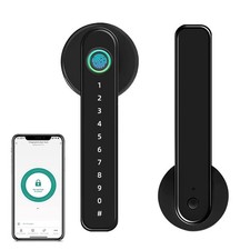 Fingerprint Door Lock - Keyless Entry with App and Keypad, Biometric, Black