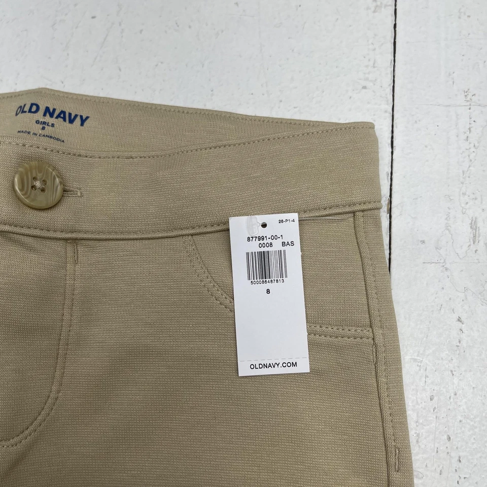 Old Navy Pants Girls 8 Khaki Skinny Ponte Stretch School Uniform Pull On - Image 2 of 4