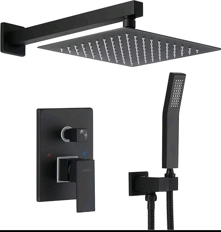 Rbrohant 10" High Pressure Dual/Hand Held Shower in Black RB0732