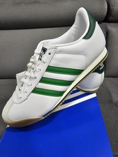 Scarpe da ginnastica Adidas Kick 74 bianche verdi in pelle taglia UK 11 nuove JP9638