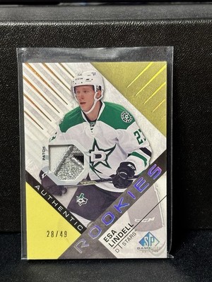 2016-17 SP Game Used Esa Lindell Rookie Gold Spectrum Material Patch /49