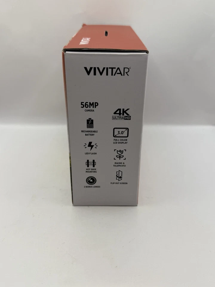 Vivitar 4K Wi-Fi Digital Camera VECXX100-BLK NIB Foto 3 de 4