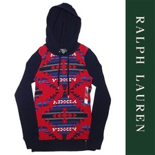 Ralph Lauren Lady's Pullover Thermal Parka Red Black XS Japan