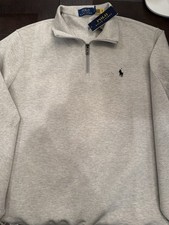 Trending Vintage Ralph Lauren Grey Quarter zip Never Worn, With Tags Attached