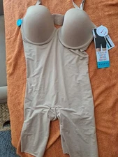 Assets by Spanx Strapless Cupped Shaping Bodysuit Sz XL Beige New