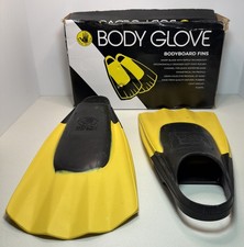 Body Glove Bodyboard Fins - Bodysurfer/Swim/Snorkel - Yellow Size LARGE - RARE 