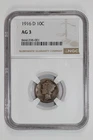 1916-D MERUCRY DIME NGC AG3