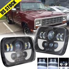 Pair 5x7 7x6 Led Headlights Hilo For Dodge D150 D250 D350 Ram 50 H4 H6054