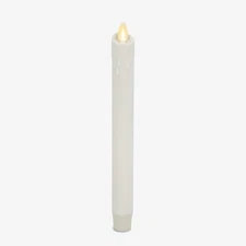Luminara Flameless Wax Drip Tapers Candle Holiday Decor, 1 x 9.5", White-Single