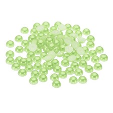 500Pcs Flatback Pearls Beads, 10mm Flatback Pearls, Light Green